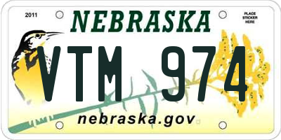 NE license plate VTM974