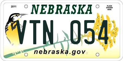 NE license plate VTN054