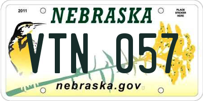 NE license plate VTN057