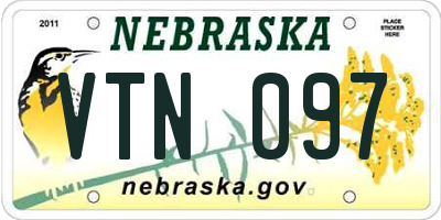 NE license plate VTN097