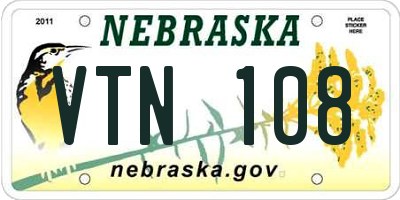 NE license plate VTN108