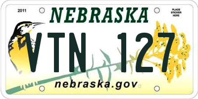 NE license plate VTN127