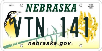 NE license plate VTN141
