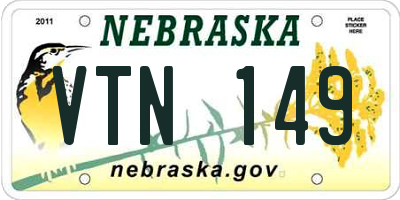 NE license plate VTN149