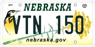 NE license plate VTN150
