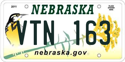 NE license plate VTN163
