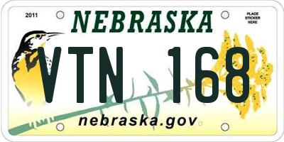 NE license plate VTN168