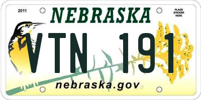 NE license plate VTN191