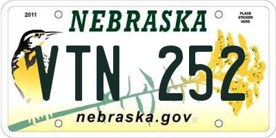 NE license plate VTN252