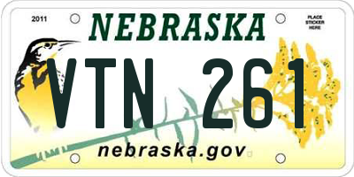 NE license plate VTN261