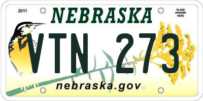 NE license plate VTN273