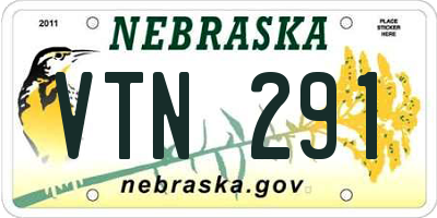 NE license plate VTN291