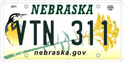 NE license plate VTN311