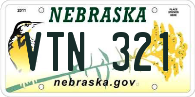 NE license plate VTN321