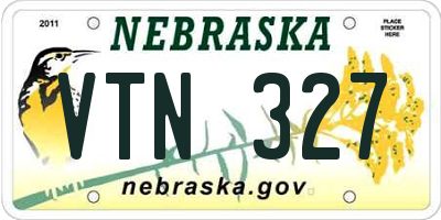 NE license plate VTN327