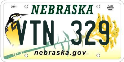 NE license plate VTN329