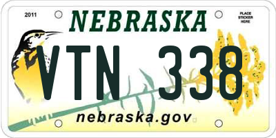 NE license plate VTN338
