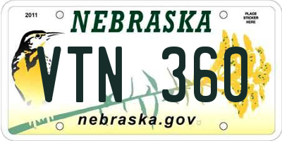 NE license plate VTN360