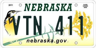 NE license plate VTN411