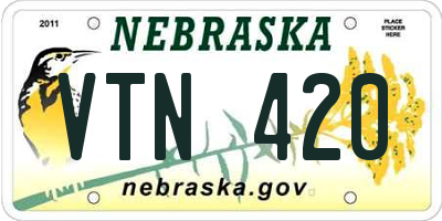 NE license plate VTN420