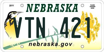 NE license plate VTN421