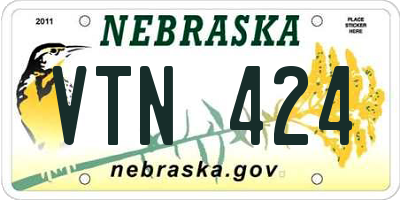 NE license plate VTN424