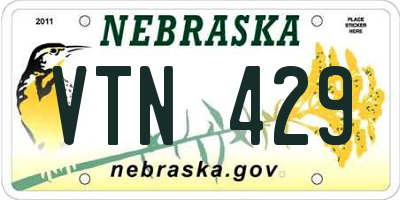 NE license plate VTN429