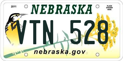 NE license plate VTN528