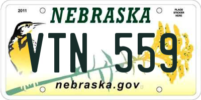 NE license plate VTN559