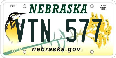 NE license plate VTN577