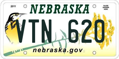 NE license plate VTN620