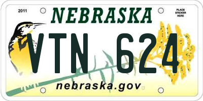 NE license plate VTN624