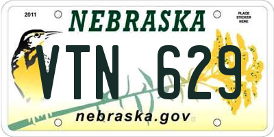 NE license plate VTN629