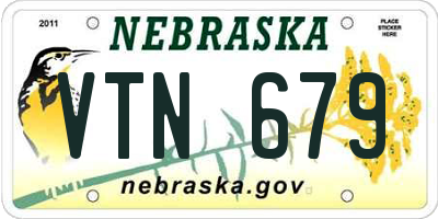 NE license plate VTN679