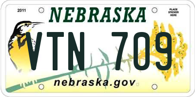 NE license plate VTN709