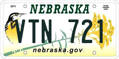 NE license plate VTN721