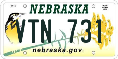 NE license plate VTN731