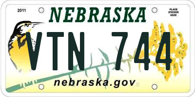 NE license plate VTN744