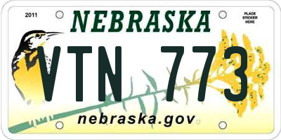 NE license plate VTN773
