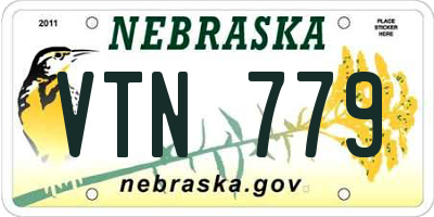 NE license plate VTN779