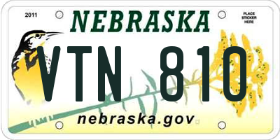 NE license plate VTN810