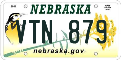 NE license plate VTN879