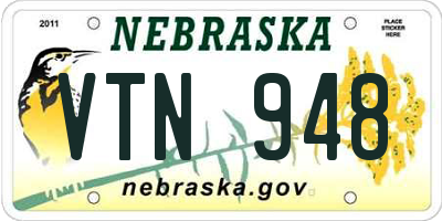 NE license plate VTN948