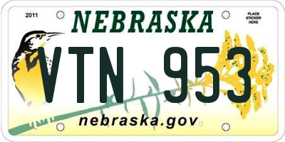 NE license plate VTN953