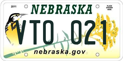 NE license plate VTO021
