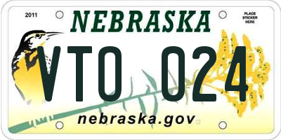 NE license plate VTO024