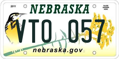 NE license plate VTO057