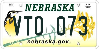 NE license plate VTO073