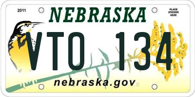 NE license plate VTO134