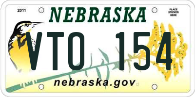 NE license plate VTO154